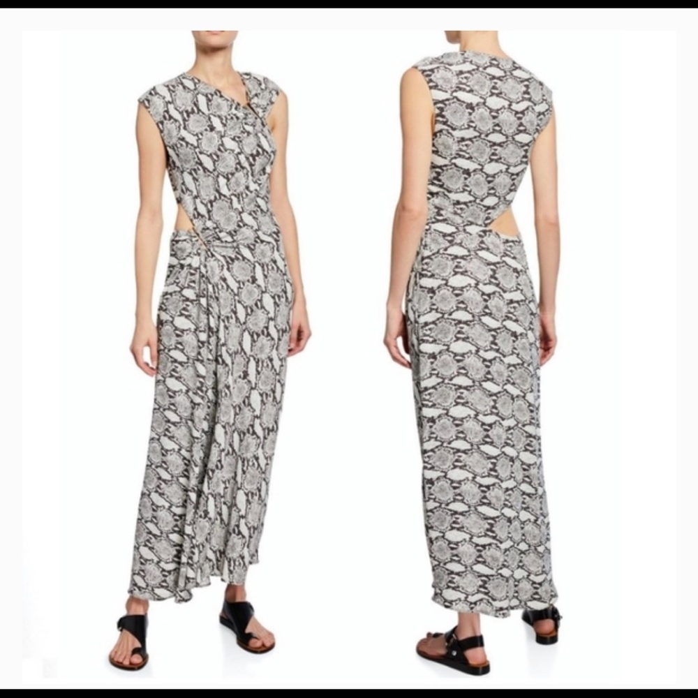 A.L.C Beale snake print midi dress with cutout. Sz 6. BNWT - Picture 4 of 9